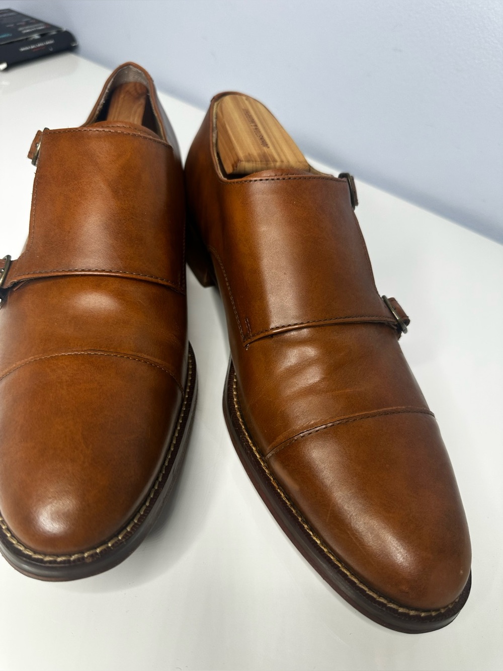 Cole Haan “Grand OS” Double Monk Strap Cap Toe Dress Shoes Mens Size 10.5 Brown - Picture 8 of 8